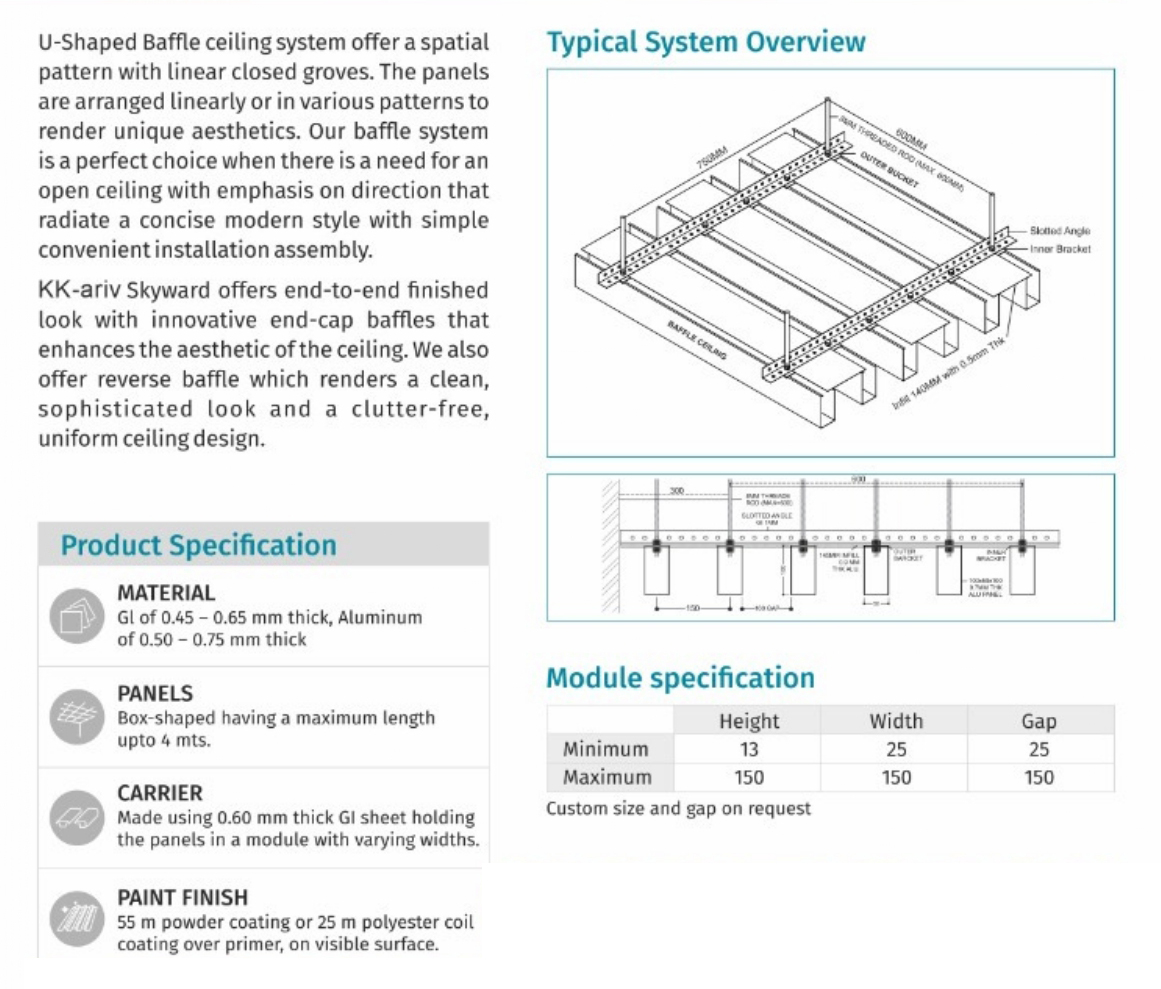 U-SHAPED-BAFFLE Ceiling